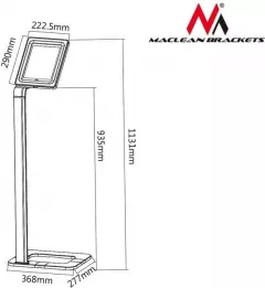 Stand de podea pentru tableta cu incuietoare, Maclean MC-645, alb