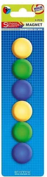 Magneti colorati pentru tabla magnetica, 29mm, set 6 bucati, Starpak