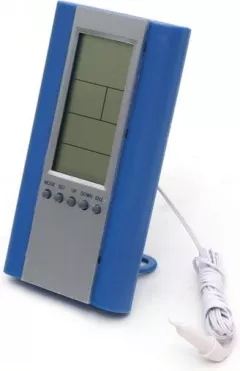 Statie Meteo Fiesta LCD ,albastra,Ceas,de la -10 grade C până la +60 grade C ,
de la -50 grade C la +70 grade C
