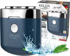 Stergator mini Adler AD 2937, 250 mAh, USB C, Pentru calatorie, Wireless, Albastru/Inox