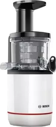 Storcator de fructe cu melc Bosch MESM500W, 150W, 55 RPM, 2 filtre, Melc din Tritan, Reverse, DripStop, Alb