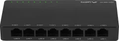 Switch Gigabit Lanberg 42417, cu 8 porturi Gigabit Ethernet RJ-45 10/100/1000 Mbps, 12V, racire pasiva, negru