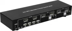 Switch KVM Techly, 2 porturi cu audio si video, 4Kx2K dual, USB, Negru