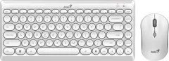 Tastatură + mouse Genius Genius LuxeMate Q8000, set tastatură optică și mouse fără fir, 4x AAA, CZ/SK, clasic, 2,4 [Ghz], wireless, alb