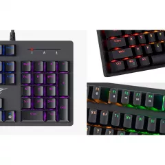 Tastatura gaming Havit KB866L, iluminata RGB, cu cablu, negru, EN layout
