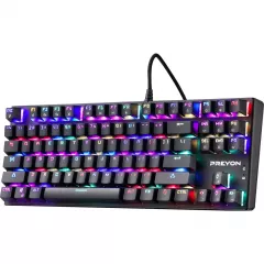 Tastatura PREYON Red Blitz Claw Gateron Red PRBC87B, USB, RGB, mecanica, Negru