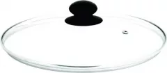 Capac pentru tigaie, Orificiu abur, Sticla, 26 cm, Transparent