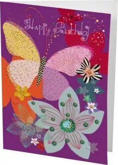 Card Turnowsky B6 + plic Ziua de naștere Fluture și flori