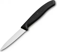 Victorinox Nóż do jarzyn ząbkowany czarny -6.7633