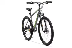 PROMO BICICLETE - Bicicleta MTB-HT, Schimbator Saiguan, 18 Viteze, Roti 27.5 Inch, Frane pe Disc, Velors Vulcano V2709A, Gri cu Design Verde, carpatsport.ro