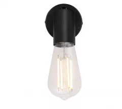 Aplica de perete Globo Martha 54008-1, Bec maxim 60W neinclus, Fara abajur, Negru