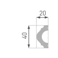 Bagheta decorativa Intero HW-2 din plastic, 20 x 40 mm, lungime 2 m culoare alb