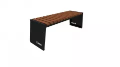 Banca fara spatar, metal + lemn, 430 x 1450 x 470 mm