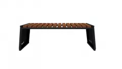 Banca fara spatar, metal + lemn, 430 x 1450 x 470 mm