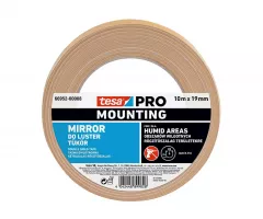 Banda dublu adeziva pentru oglinzi, Tesa TS 66952 Mounting Pro Mirror, dimensiuni 10 m x 19 mm, culoare alba