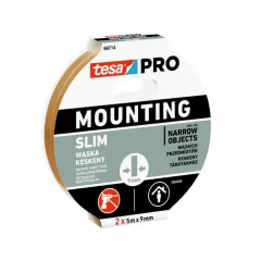 Banda dublu adeziva, subtire pentru montaj, Tesa TS 66714 MOUNTING PRO SLIM 2 (5X9), alba, dimensiuni 2 x 5 m x 9 mm