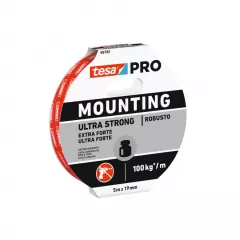 Banda dublu adeziva Tesa TS 66792, Mounting Pro Ultra-Strong, dimensiuni 1.5 m x 19 mm, culoare alba