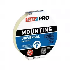 Banda dublu adeziva Tesa TS 66958 Mounting Pro Universal, dimensiuni 5 m x 19 mm, culoare alba