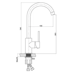 Baterie bucatarie Ferro Freya BFR41S, pipa pivotanta, nisip