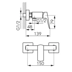 Baterie dus Ferro Vitto Gold Verdeline BVI7VLG, monocomanda, auriu