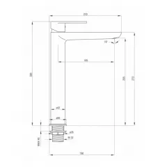Baterie lavoar inalta Alpinia, Deante BGA 021K