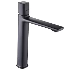 Baterie lavoar Tores, montaj vertical pe blat, finisaj negru mat, cu ventil click-clack
