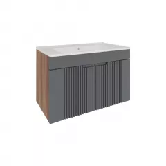 Baza cu lavoar Tierra 100, culoare negru-nuc