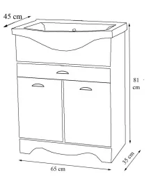 Baza MDF si lavoar Seria 172, 65cm, antracit