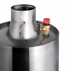 Boiler baie 110 L, combustibil solid si electric + serpentina – INXEL 110S