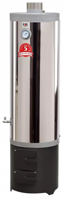 Pe lemne - Boiler combustibil solid inox 120L, cu soba, grosime 2 mm, olint.ro