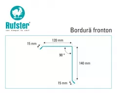 Bordura fronton mare Rufster Eco 0,45 mm grosime 9002 alb