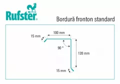 Accesorii acoperis - Bordura fronton standard Rufster Premium 0,5 mm grosime, 7024 gri-grafit lucios, olint.ro