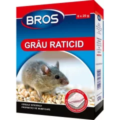 Bros Grau raticid pentru soareci si sobolani, ambalare 120 g