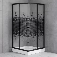 Cabina de dus 18G0056, dimensiune 90 x 90 x 195 cm, sticla securizata, cu model