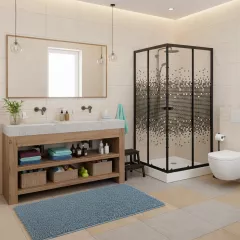 Cabine simple - Cabina de dus 18G0056, dimensiune 90 x 90 x 195 cm, sticla securizata, cu model, olint.ro