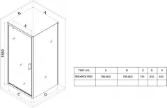 Cabina de dus, Cersanit IVA S166-001, dimensiune 90 x 90 x 185 cm