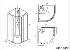 Cabine simple - Cabina de dus cu hidromasaj semirotunda RELOAD PS16B, 90x90x232 cm, olint.ro
