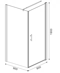 Cabina de dus model 15F045, dimensiuni 90 x 90 x 190 cm