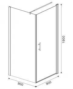 Cabina de dus, model 656A8, dimensiune 90 x 90 x 190 cm