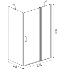 Cabina de dus model 70041, dimensiuni 90 x 120 x 190 cm