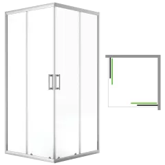 Cabina de dus patrata BRESSO JKB 086K, 80 x 80 x 185 cm, sticla transparenta