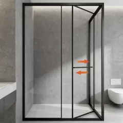 Cabina de dus SS725, sticla securizata, clara de 8 mm, dimensiuni 90 x 90 x 200 cm