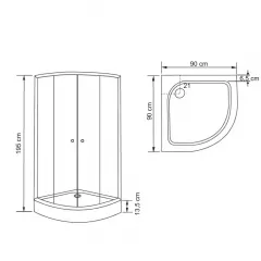 Cabina dus 610B8 90x90x195 cm