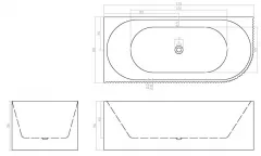 Cada freestanding BALI stanga ST 9038, 170x80x56 cm, alb