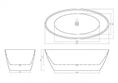 Cada Freestanding din acryl, Las Vegas G9034, dimensiune 180 x 80 cm