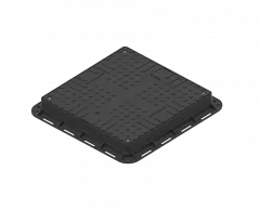 Capac PP URBAN Negru patrat necarosabil 700x700 PL.550x550 Hext.80 cu 4 inchizatoare A15