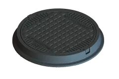 Capac URBAN Negru rotund D.770 PL.570 Hext.115 B125, Polimer Compozit