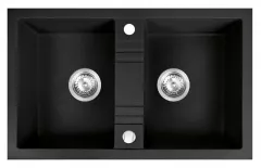 Chiuveta granit  MEZZO II DRGM2-48-78BA, 78x48 cm 2 cuve, grafit