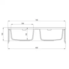 Chiuveta granit Zorba grafit 2 cuve 78x43.5, Deante ZQZ 2203