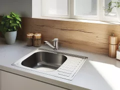 Chiuveta inox Junak SQA 013T, 65×50×17.5 cm, reversibila